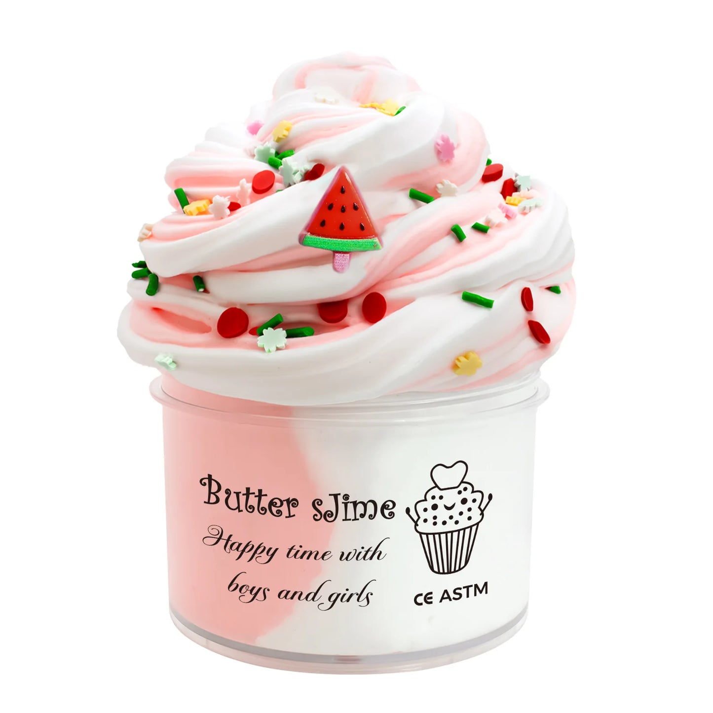 70ml Butter Fluffy Slime Kit Fruit Bicolor Slime Super Soft Non-Sticky and Scented for Kids Ideal Birthday Party Favor Gift