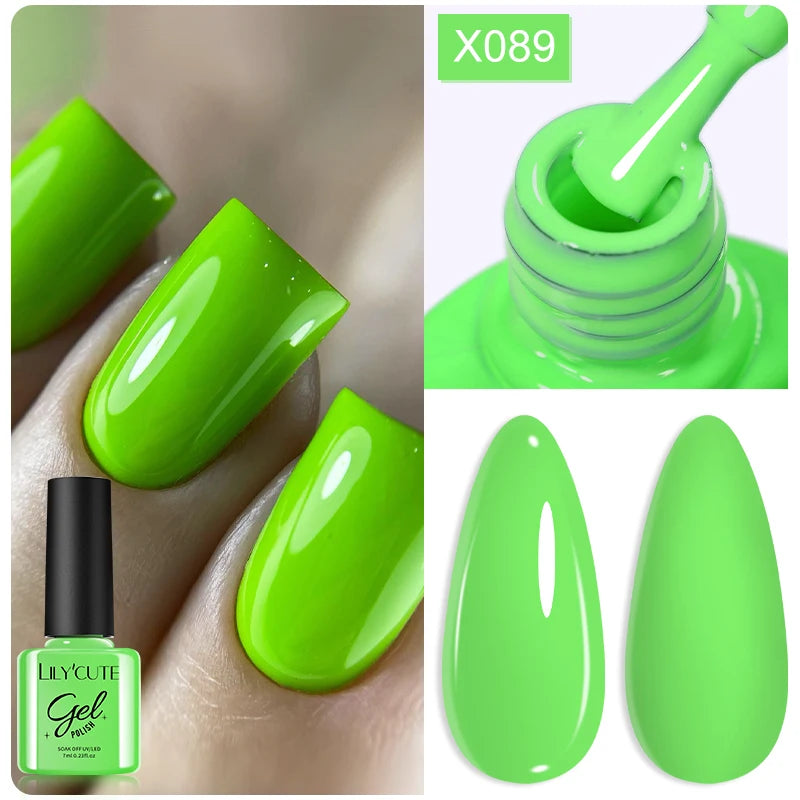 LILYCUTE 7ml Neon Reflective Nail Gel Polish Dark Flash Glitter Effect Fluorescent Gel Soak Off UV Gel Summer Nail Art Varnish