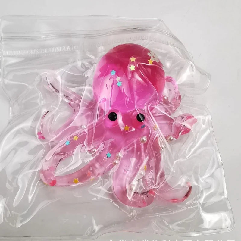 Glitter Octopus Taba Squishy Sugar Ball | Cute Animals Squeeze Fidget Sensory Toy
