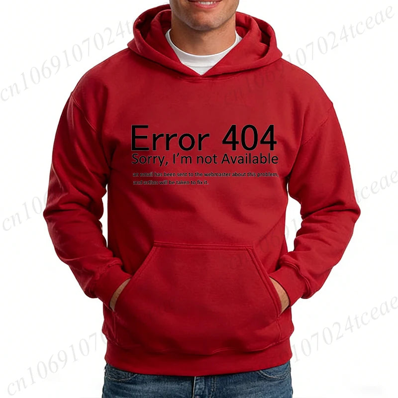Funny 404 Error Coding Print Men Women Hoodie Casual Clothing Geek Programmer Hoodies Fashion Personality Sweatshirt Cerveza Top