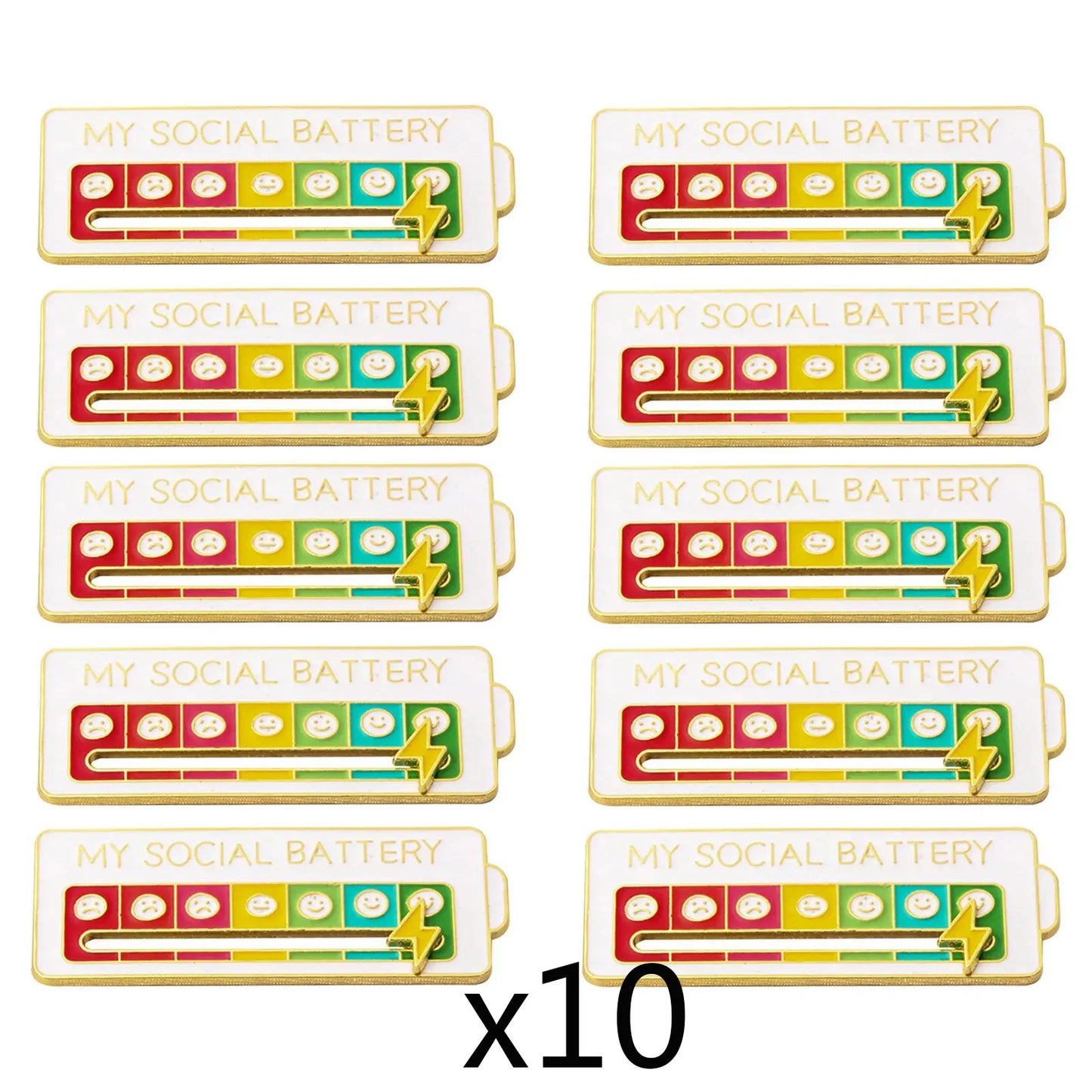 Mood Conversion Energy Brooch Can Slide My Social Energy Badge Expression Badge Men Women Pins for Backpacks Badges Metal Pines