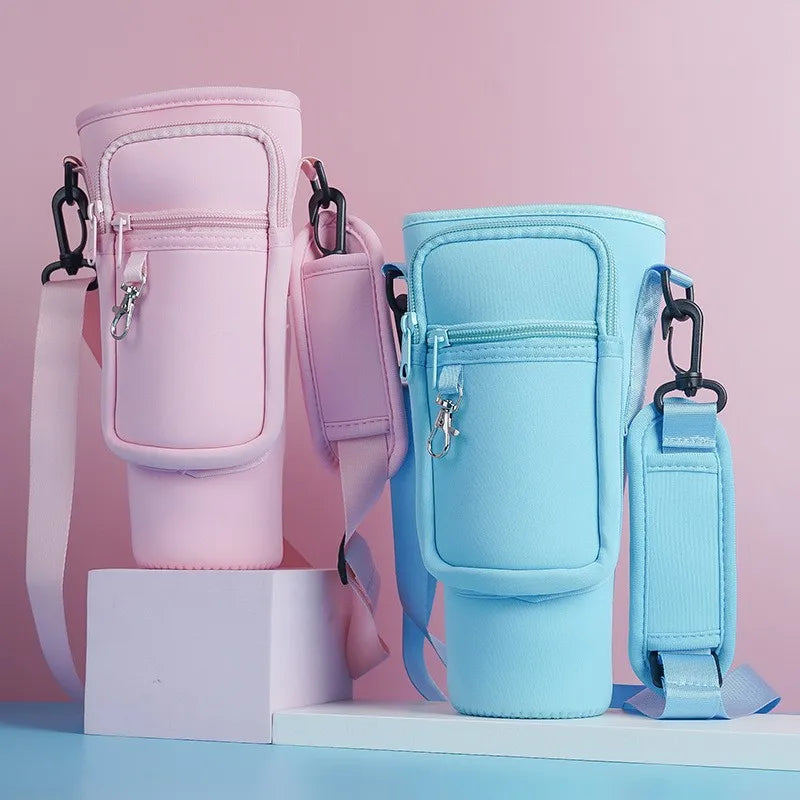 Water Bottle Carrier Bag For Stanley 40oz Insulated Mug Cup Holder Portable Water Bottle Bag with Adjustable Shoulder Strap