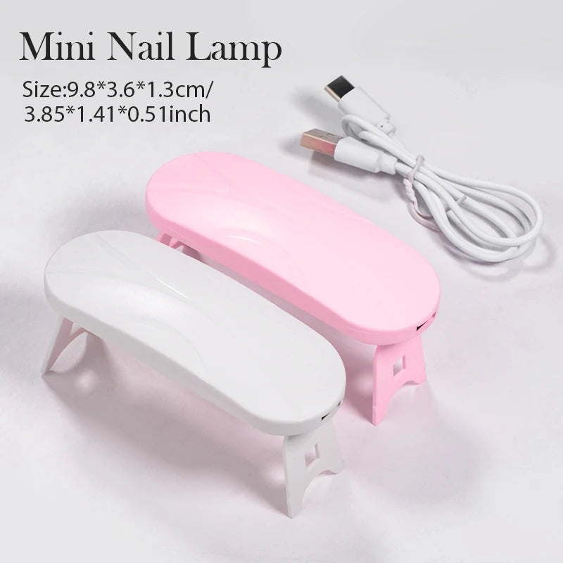 6W Mini Nails Dryer Machine Portable 3 LED UV Manicure Lamp Home DIY Use Nail Lamp For Drying Polish Varnish With USB Cable