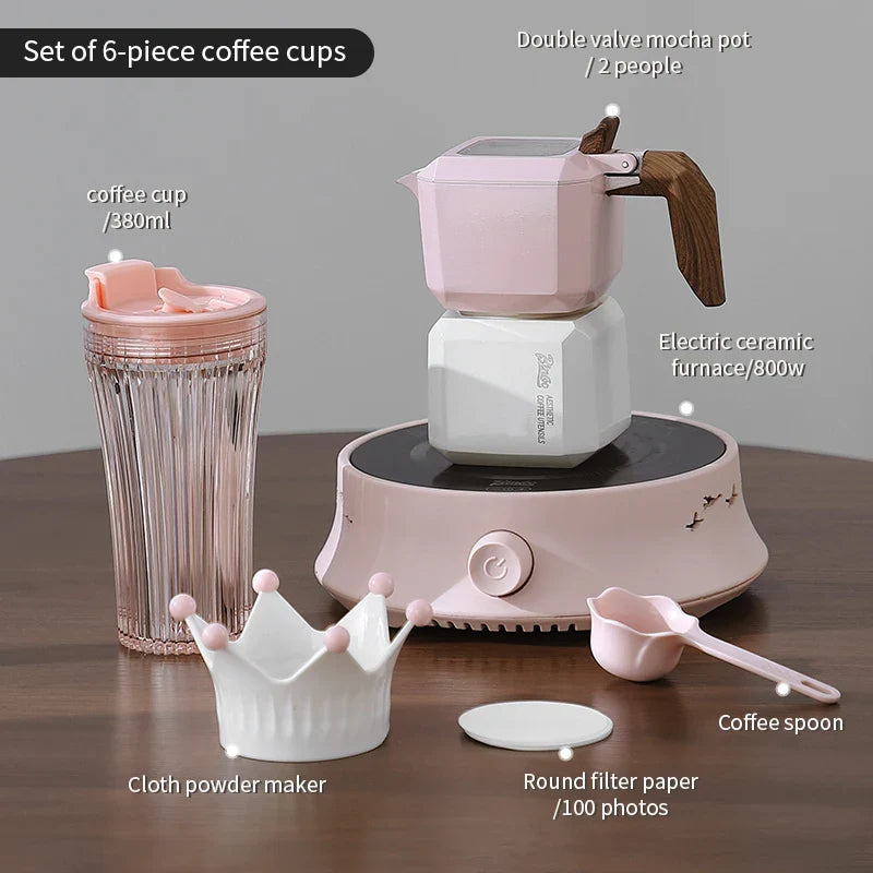 Double Valve Moka Pot Square Coffee Pot Espresso Pot Coffee Extraction Maker-5