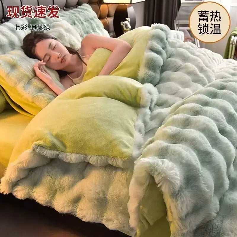 Adult Lamb Wool Soft Duvet Winter Moisture Wicking Household Cotton Quilt Thick and Warm Single Dormitory Student Double Blanket