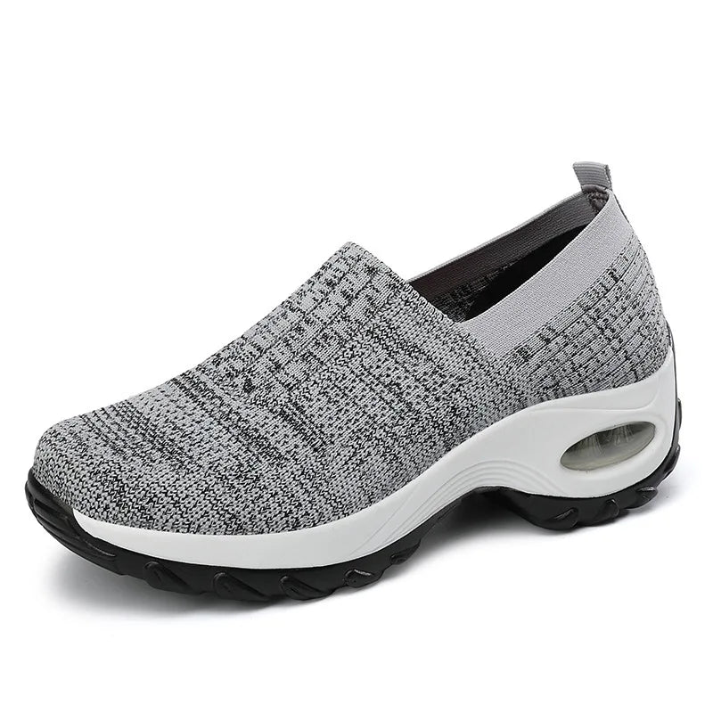 Breathable Mesh Slip-On Sports Shoes Comfortable Thick Bottom