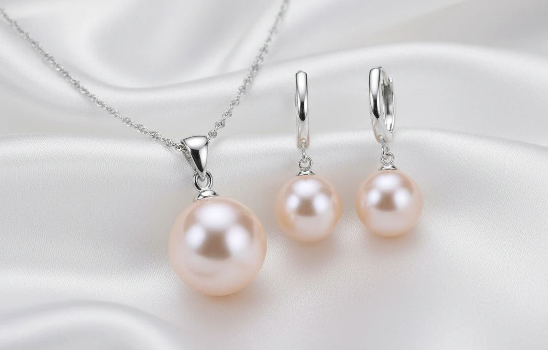 925 Sterling Silver Pearl Bridal Jewelry Sets