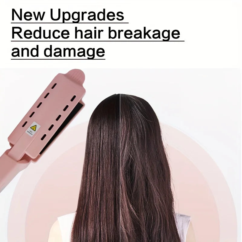 Hair Straightener Curling Iron Dual Use 4 Temperature Settings Portable Styling Tool for Straight Curly Air Bangs