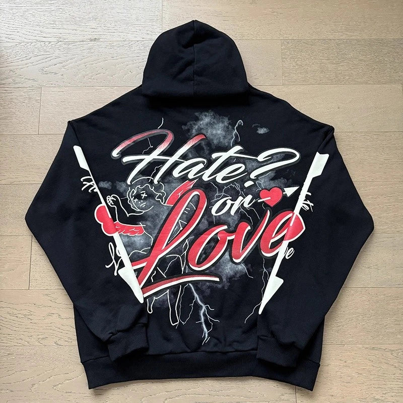 MIXED EMOTION 2-Piece Cotton Hoodie + Sweatpants Graffiti Print Sets