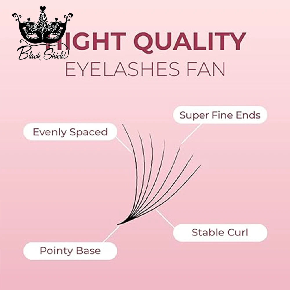 3D-20D Thin Pointy Base Premade Loose Fans 0.05/0.07mm 1200 Fans Medium Stem Sharp Russian Volume Lash Faux Mink Handmade Lash