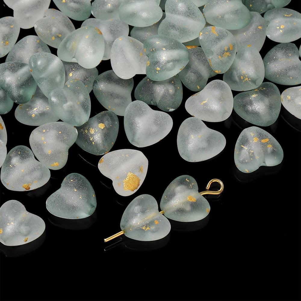 50pcs/lot Acrylic Heart Beads Gradient AB Color Large Crystal Loose Spacer Beads for Necklace Bracelet Pendant Jewelry Making