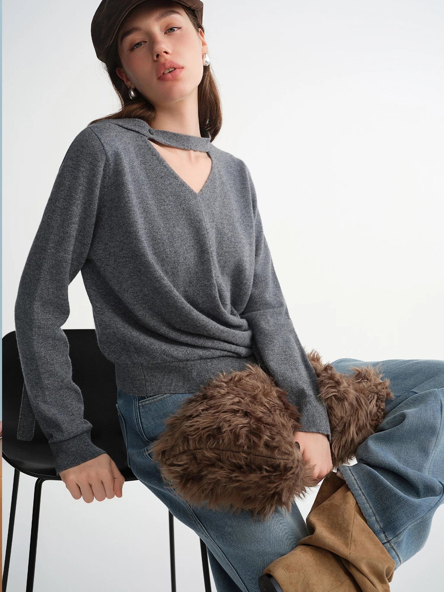 Plus Size Ribbon Knit Sweater Elegant Women’s Pullover