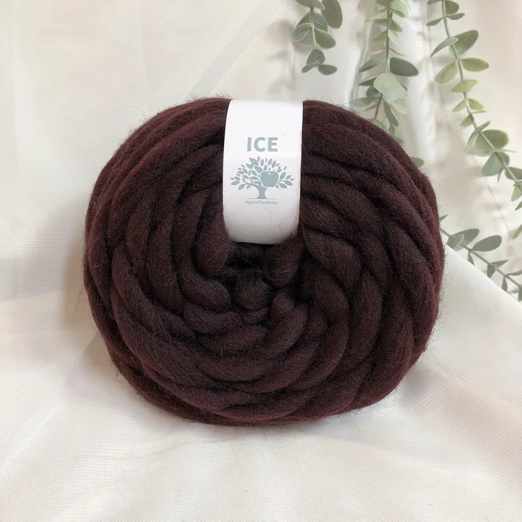 100g Giant Chunky Knitting Yarn - Icelandic Roving Imitation-Wool Super Soft for Arm Knit Crochet DIY Sweater Scarf Hat Projects