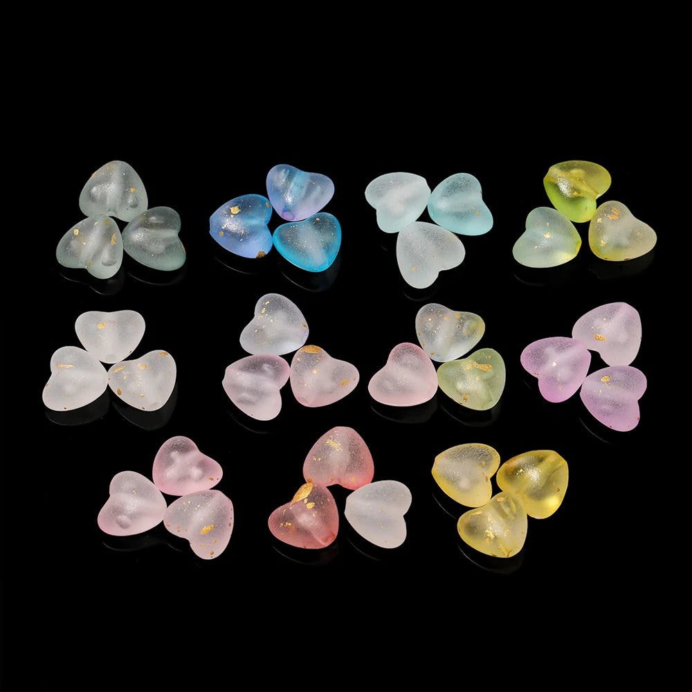 50pcs/lot Acrylic Heart Beads Gradient AB Color Large Crystal Loose Spacer Beads for Necklace Bracelet Pendant Jewelry Making