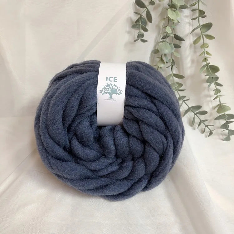 100g Giant Chunky Knitting Yarn - Icelandic Roving Imitation-Wool Super Soft for Arm Knit Crochet DIY Sweater Scarf Hat Projects