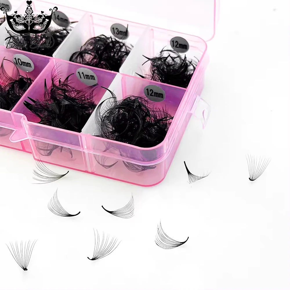 3D-20D Thin Pointy Base Premade Loose Fans 0.05/0.07mm 1200 Fans Medium Stem Sharp Russian Volume Lash Faux Mink Handmade Lash