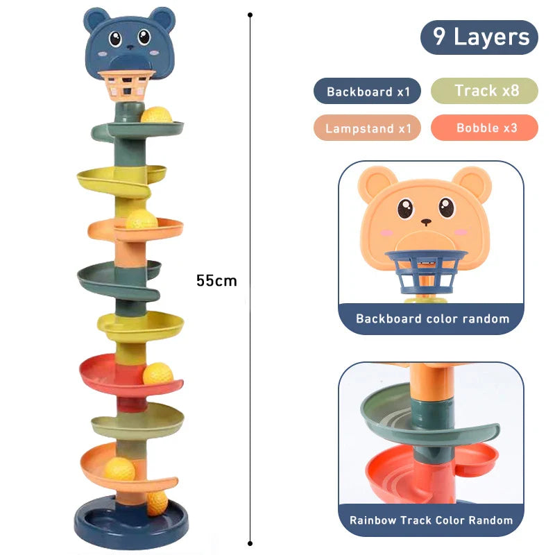 Montessori Push Pop Rolling Ball Track