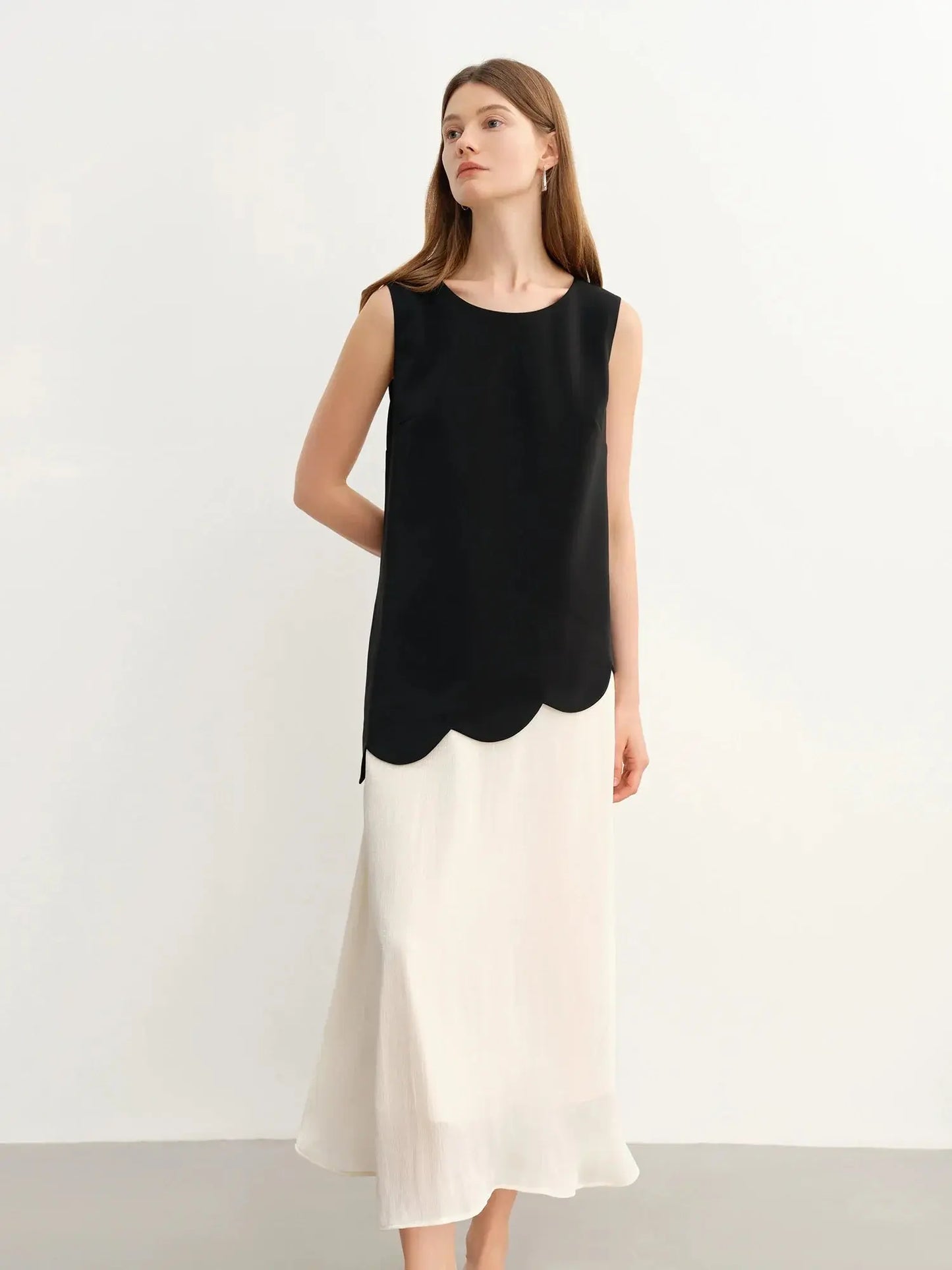 Women's Bold Color Block Faux Two-Piece Dress