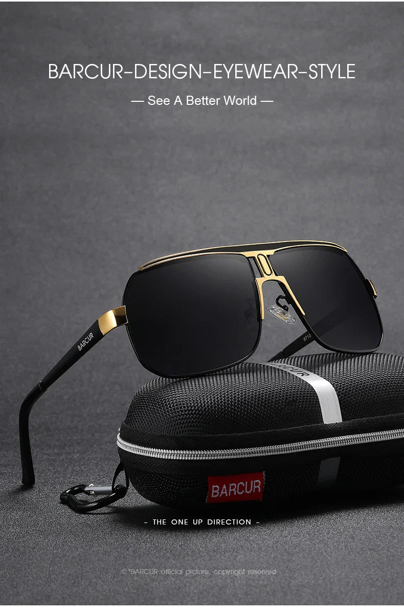 BARCUR Polarized Sunglasses for Men – Trendy UV400 Gradient Lens Oval Comfortable Frame Sports Driving Hiking Fishing Outdoor Fashion Eyewear with Durable Stainless Steel Frame – Casual Apparel Accessory Gift for Him