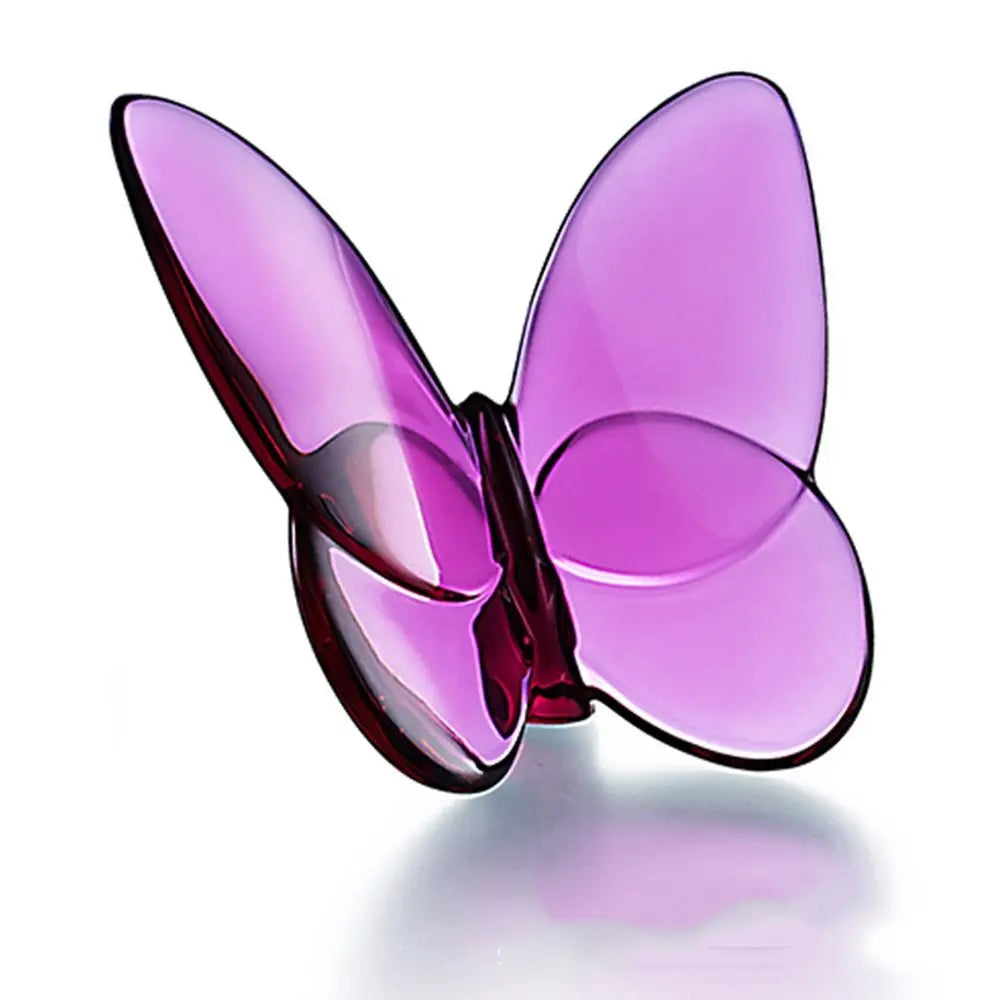 Multiple Color Crystal Butterfly Figurines Reflective Clear Crystal Glass Butterfly Ornament Vivid Super Winkling