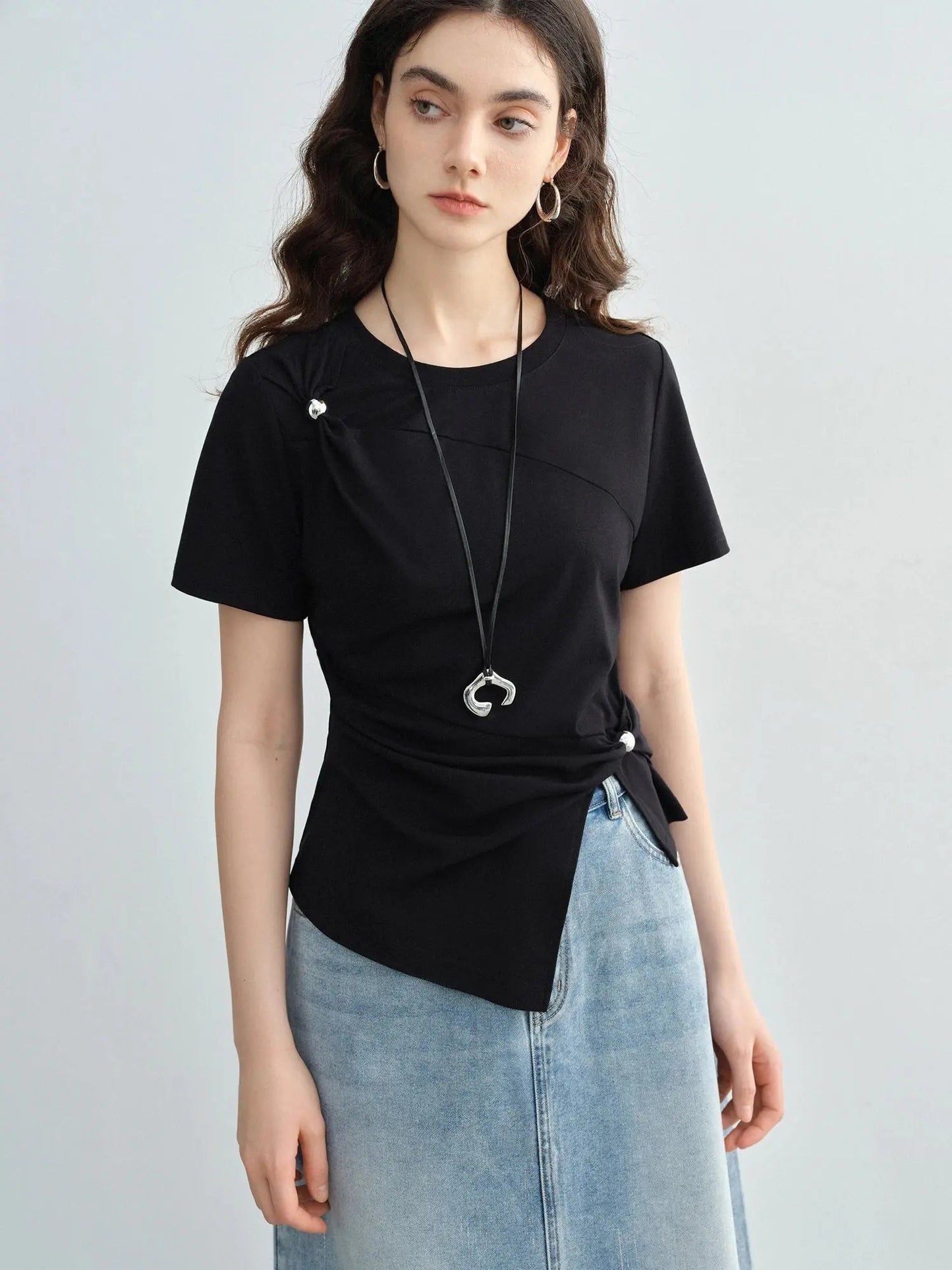 Chic Minimalist Short-Sleeve Top