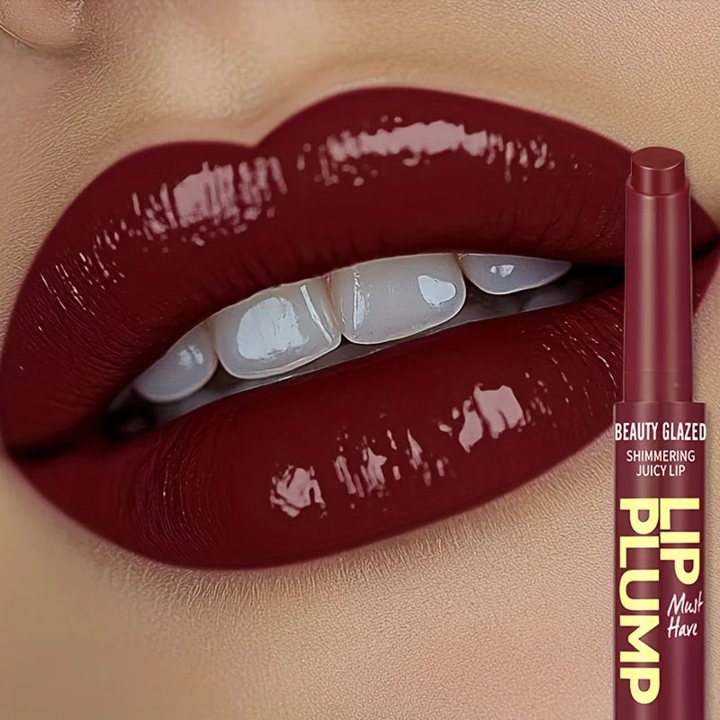 Shimmer Moisturizing Gloss Lipstick Pen Press-On Style Glossy Lip Care Cosmetics Dewy Lipstick 2in 1 Nourishing And Long Lasting