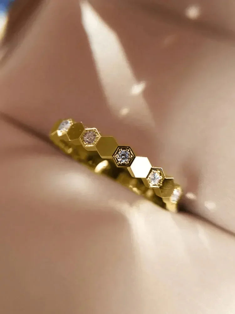 925 Sterling Silver Vintage Geometric Shape Zircon Rings For Women Gift Match Daily Party High Quality Fine Jewelry Accessories