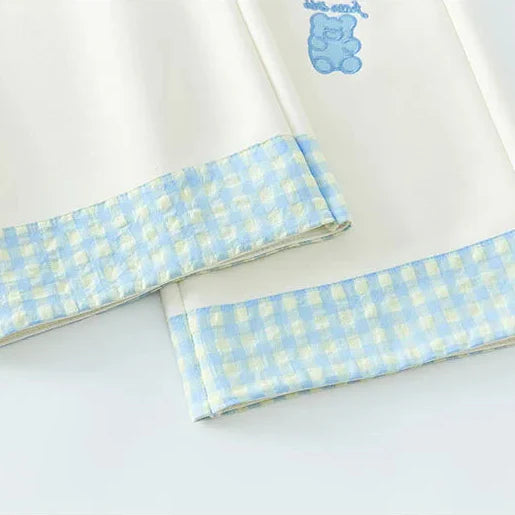 Kawaii Bear Embroidered Drawstring Pants
