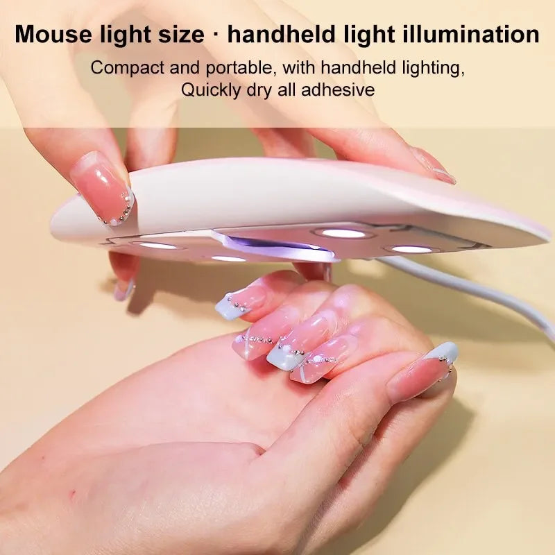 New 6W Mini Nail Dryer Machine Portable 6 LED UV Manicure Lamp Home Use Nail Lamp For Drying Polish Varnish With USB Cable