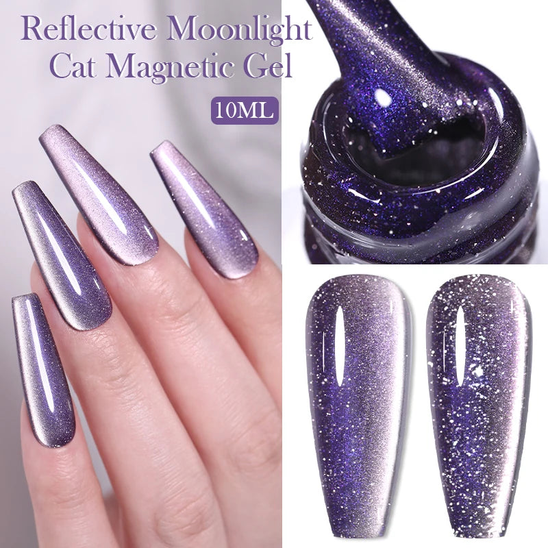 BORN PRETTY 10ml Rainbow Auroras Cat Magnetic Gel Nail Polish Holographics Nail Gel for Manicure Design Varnis Semi Permanent
