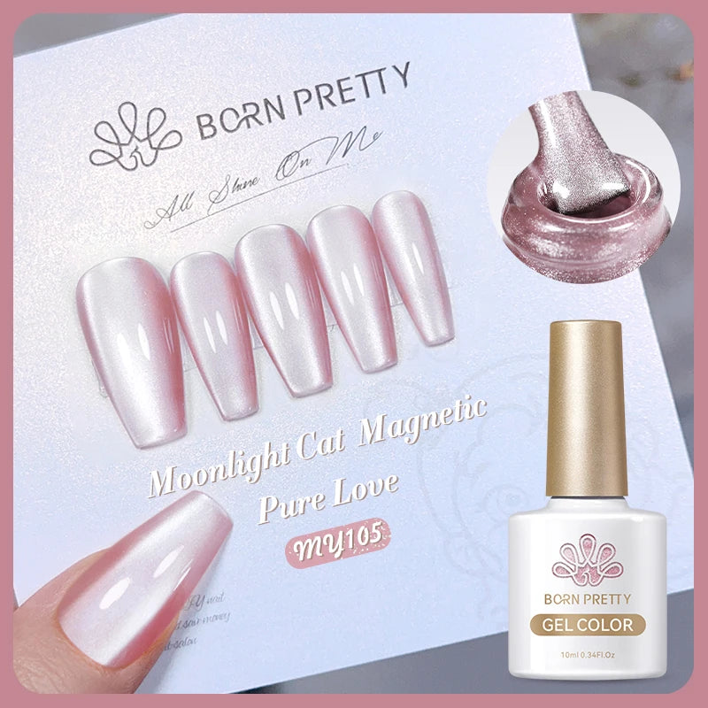 BORN PRETTY 10ml Rainbow Auroras Cat Magnetic Gel Nail Polish Holographics Nail Gel for Manicure Design Varnis Semi Permanent