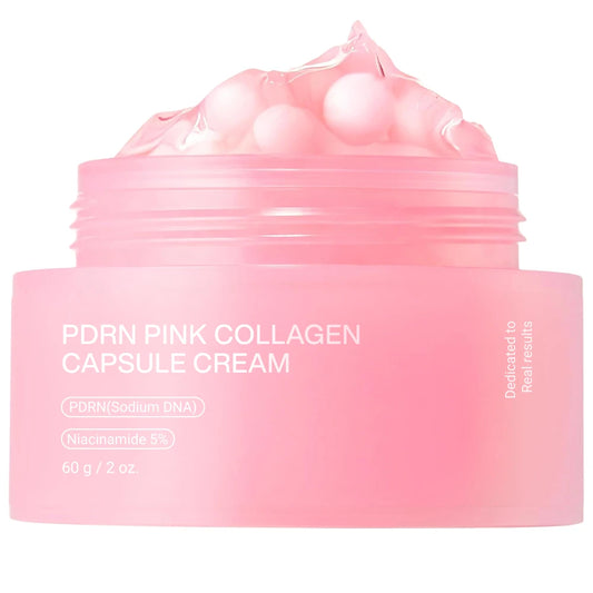 PDRN Pink Collagen Capsule Cream –Salmon PDRN -Dual Texture Barrier Repair Moisturizer | Salmon DNA + 5% Niacinamide 2oz