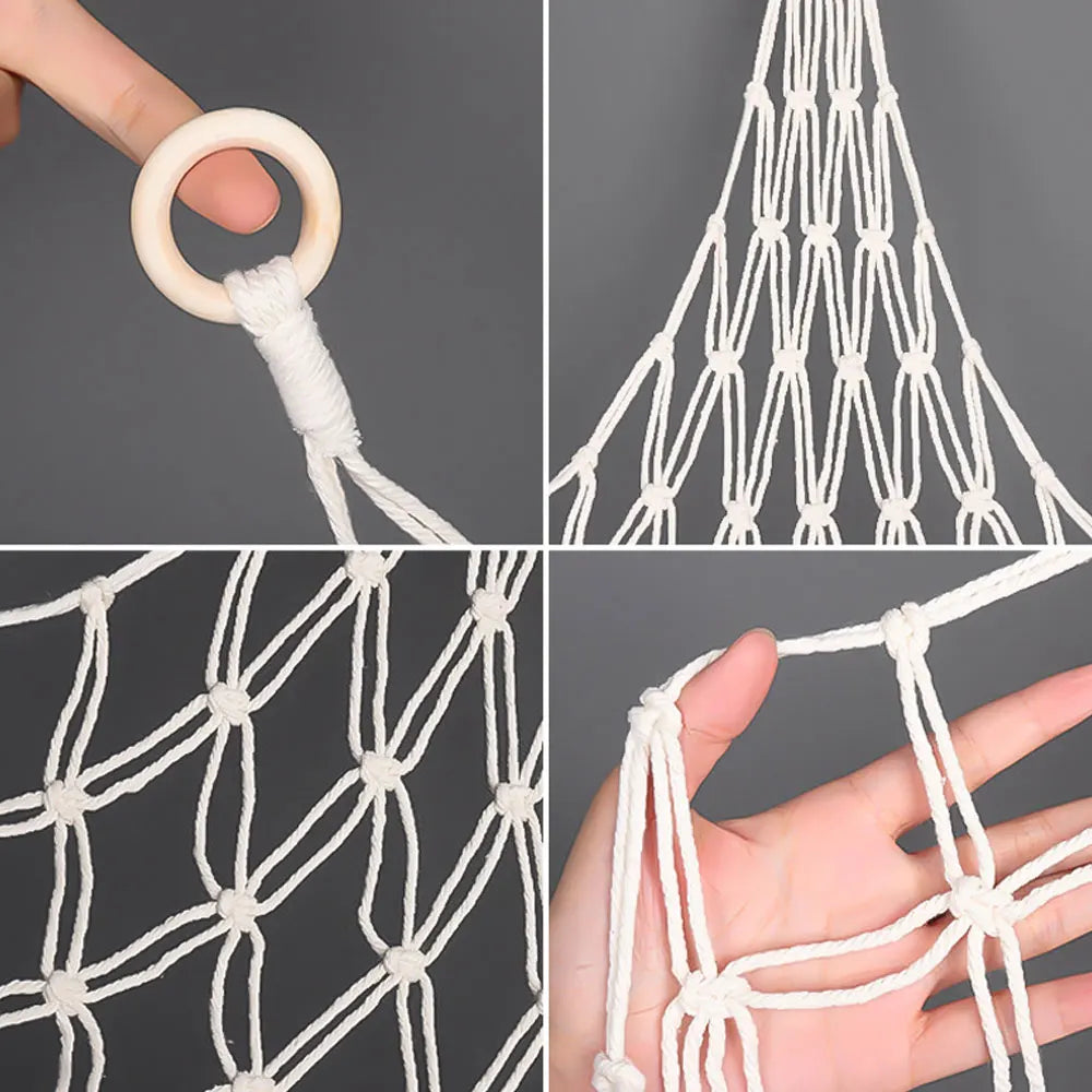 Cotton Toy Hammocks Wall Corner Hanging Storage Net Organizer Woven Kids Stuffed Mesh Hammock Baby Animal Rope Hammock Bag