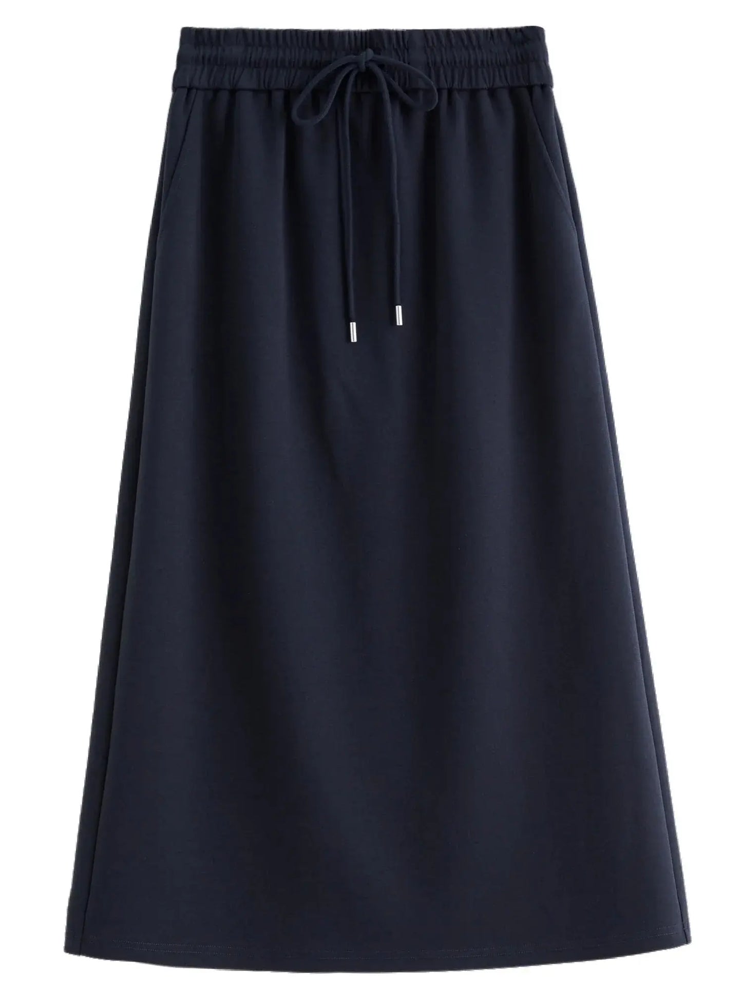 Plus Size Navy Blue Sweater Skirt Set - Long Sleeve Autumn Fashion