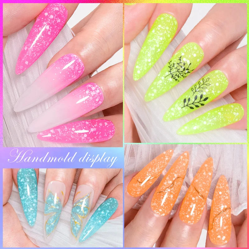 Mtssii 7ml Neon Snowflake Gel Nail Polish Fluorescent Gel UV LED Semi Permanent Glitter Snow Sequins Nails Art Design Varnishes