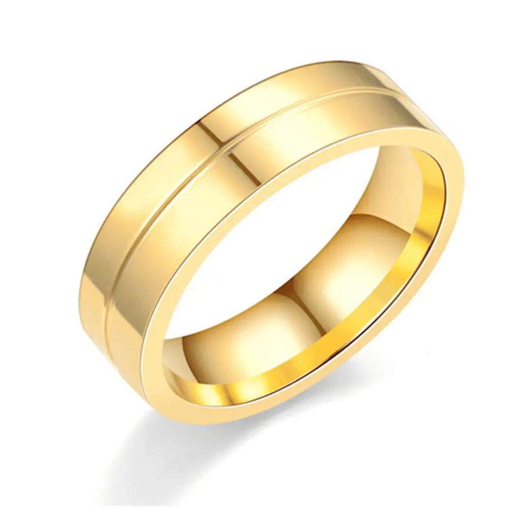 Women Men Wedding Band Rings For Love 18K Gold Plated AAA CZ Cubic Zirconia Stainless Steel Couples Ring Golden Silver Ring