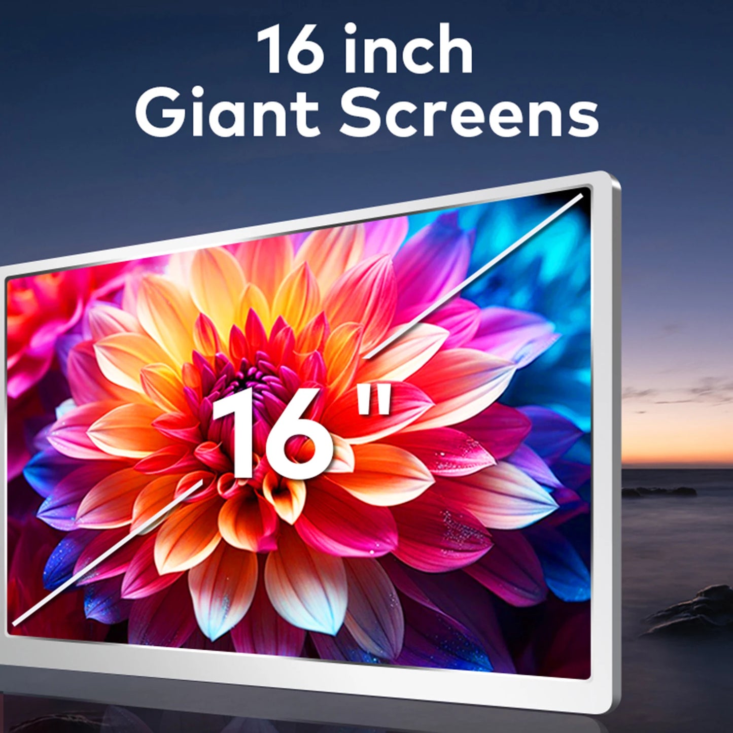 16" Laptop Screen Extender 1200P FHD 16:10 Portable Quad Monitor for 3 Screens Folding Monitor Extender for 12-18.5" Laptops