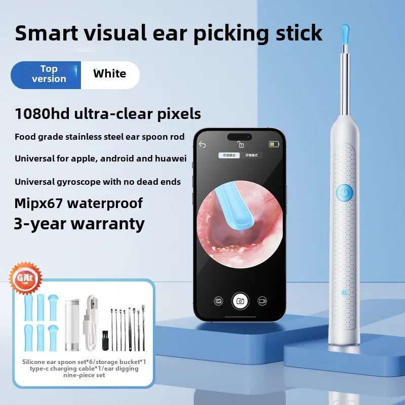 Ear Cleaner with Camera Set HD Ear Sticks Otoscope USB C Charging Endoscope Wax Removal Tool Earpick Ear Cleaning Set NK3