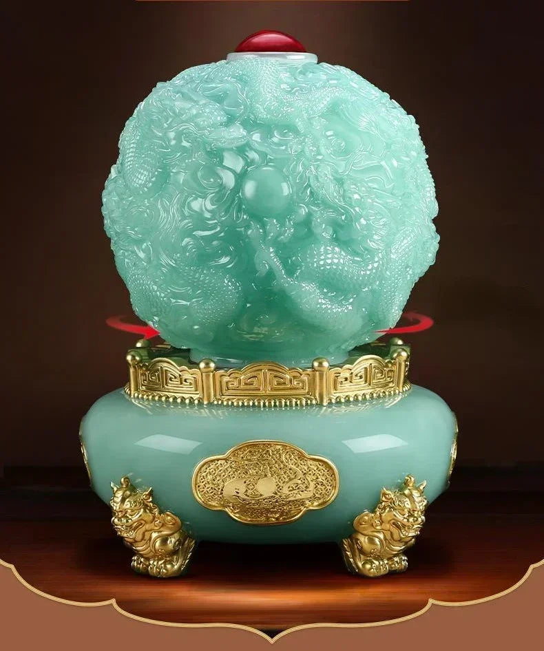 Feng Shui Attract Wealth Dragon Nine Turns Qiankun Tripod Ornaments Home Living Room Store Opening Decor
