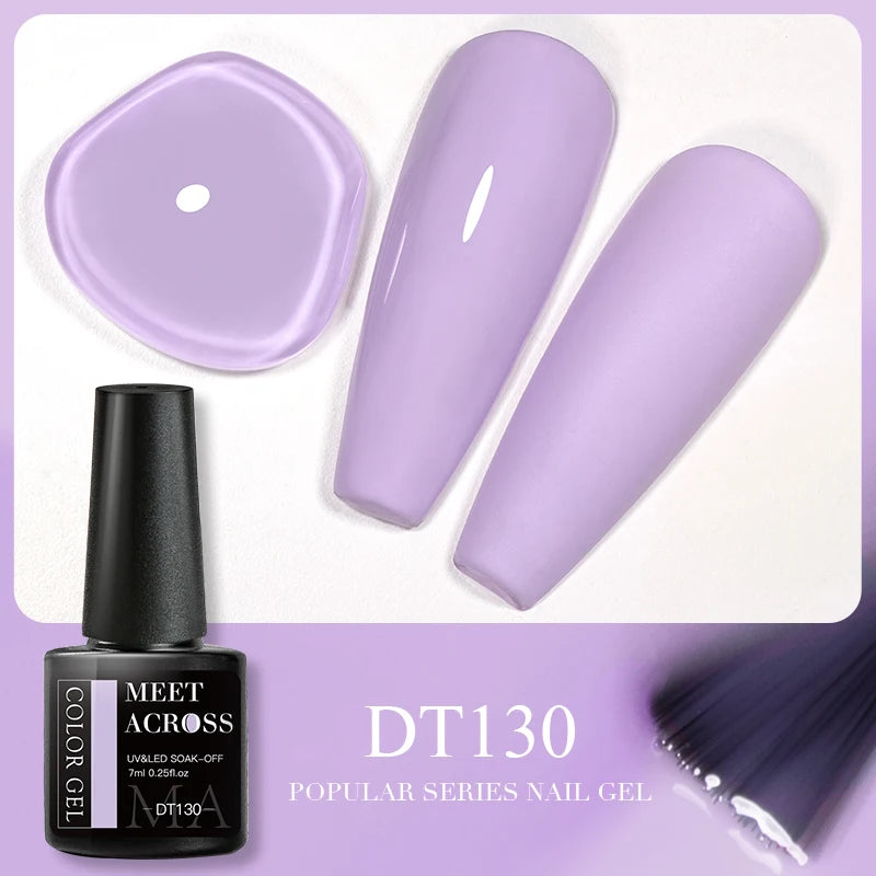 MEET ACROSS 7ml Reflective Glitter Gel Nail Polish Glitter Reflective Effect Semi Permanent UV LED Nail Art Gel Varnish Manicure