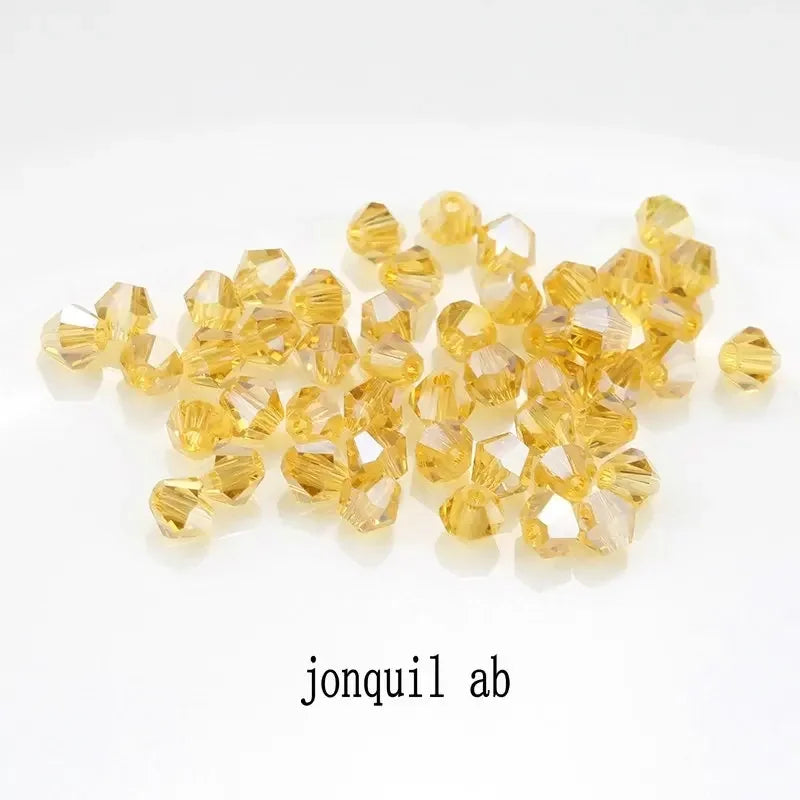 200pcs Glass Bicone Beads 4mm Crystal Beads Jewelry Making Supply for DIY Projects, Bracelets, Necklaces, Earrings