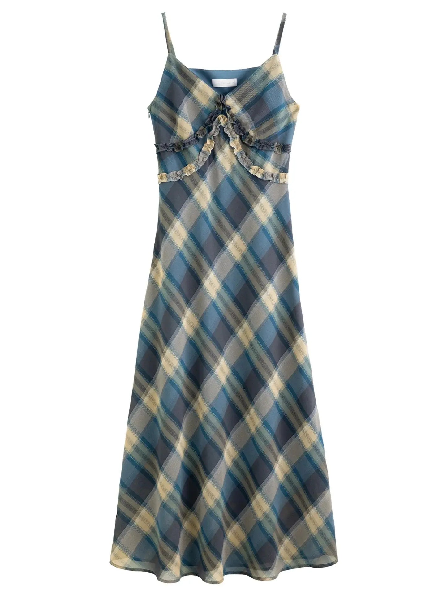 Women's Floral Checkered Maxi Dress