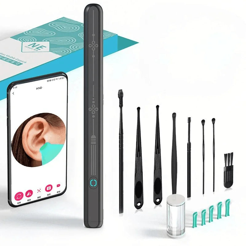 Ear Cleaner with Camera Set HD Ear Sticks Otoscope USB C Charging Endoscope Wax Removal Tool Earpick Ear Cleaning Set NK3