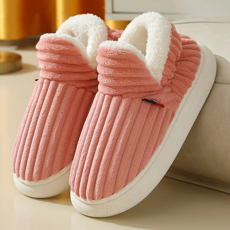 2025  New Soft Sole Slippers For Women Winter Fashion Women Fur Slippers Fuzzy Plush Men Slippers Warm Furry Women Cotton Shoes
