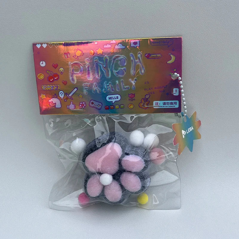 Handmade Flocking Cat's Paw Stress Relief Squishy Toy | Mochi Slow Rebound Fidget Toy