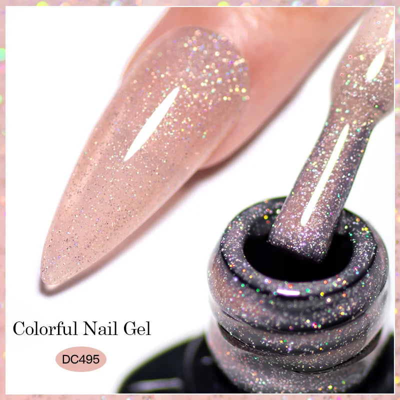 7ml Glitter Reflective Gel Nail Polish Sparkling Soak Off UV LED Gold Silver Black Pink Gel Polish Starter Kit For Home Salon