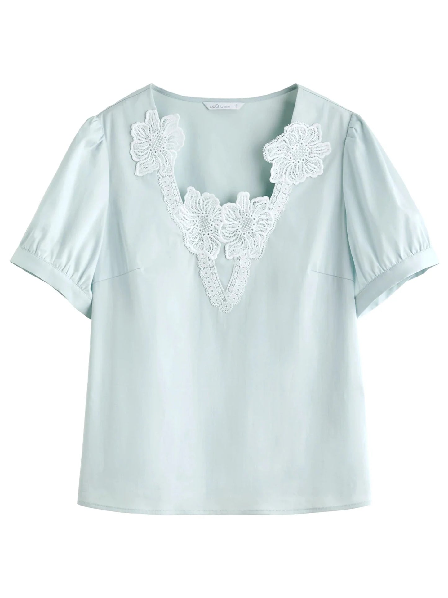 Plus Size Lace Blouse Summer Embroidery Top