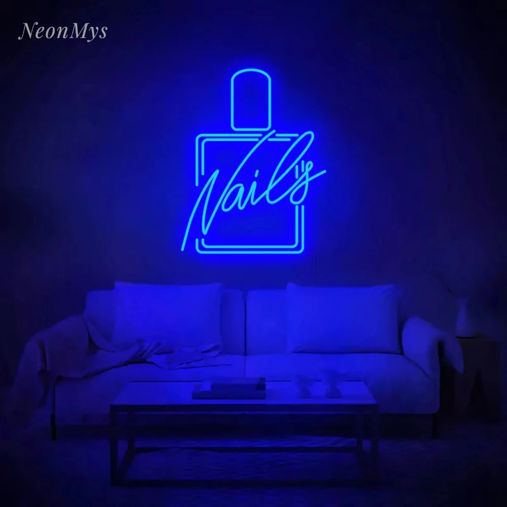 Nails Neon Signs Manicure Beauty Salon Lashes LED Lights  Room Decor Nail Polish Studio Business Sign Wall Hanging USB Powered