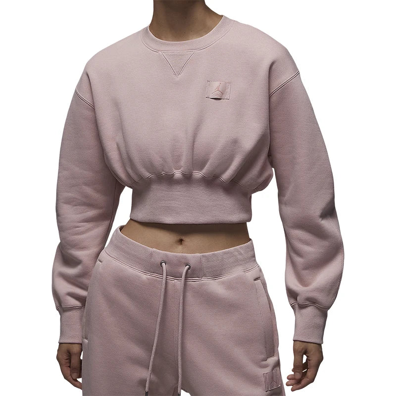 Nike Genuine Product JORDAN Women's Loose Fashion Casual Crop Hoodie FV7153-601