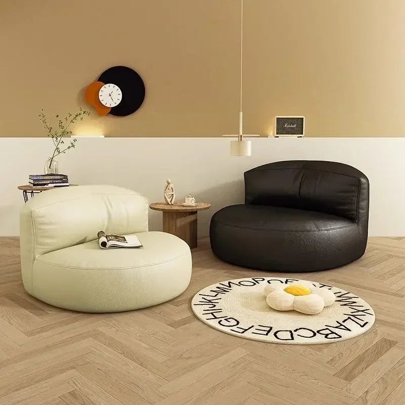 Lazy Sofa Reclining Couch Half Moon Sofa  Bedroom Tatami Seat Small Apartment Bean Bag Set Living Room Furniture Nordic Simple